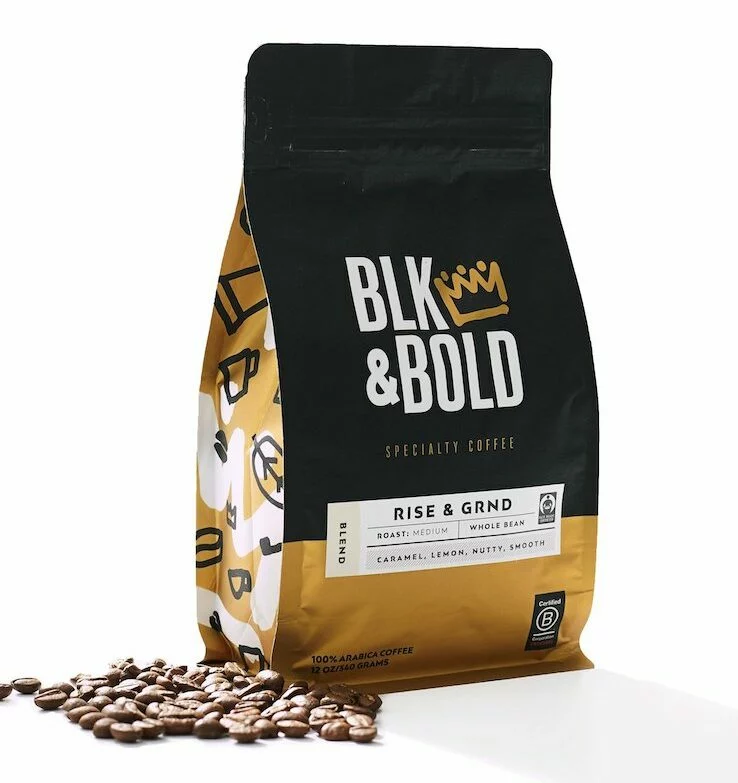 blk & bold rise and grind coffee beans